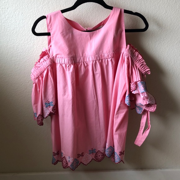 Loft Off the Shoulder Pink Blouse - Picture 7 of 7